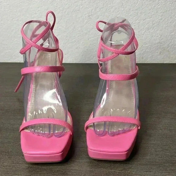 BP Netta Pink Lace Up Heel Size 9.5 (damaged) - Picture 8 of 15